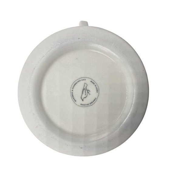 Anthropologie E Monogram Mug White Black Coffee Tea Ceramic Letter E - Picture 4 of 4